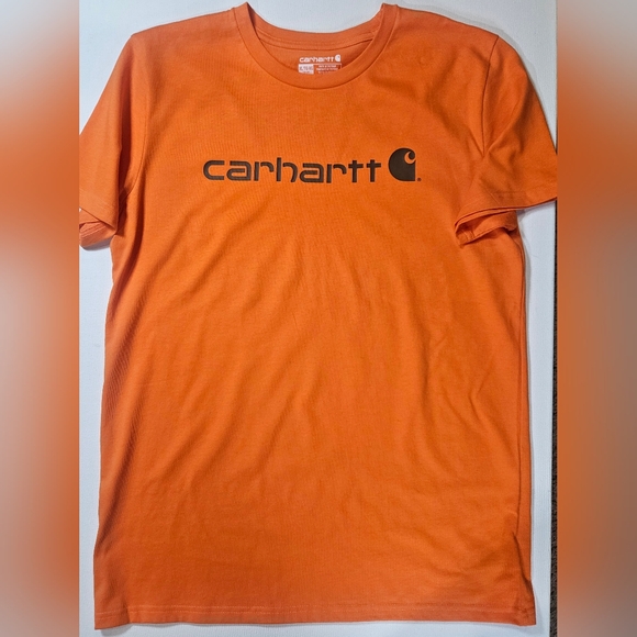 Carhartt T-Shirt Kids Boys XL Orange Green Logo Durable Outdoor Play Tee‎ NEW - Picture 1 of 6